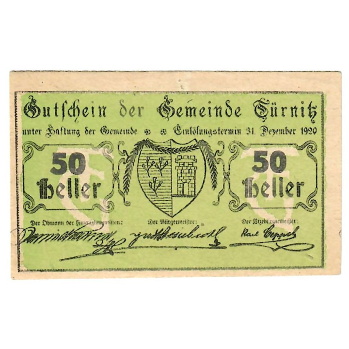 Austrian Notgeld 50 Heller 1920 JPR1086-50 UNC