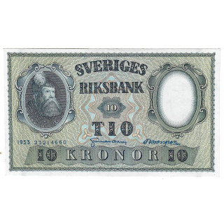 Sweden 10 Kronor 1953 P-43a UNC