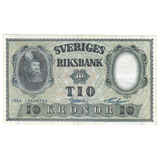 Sweden 10 Kronor 1954 P-43b XF