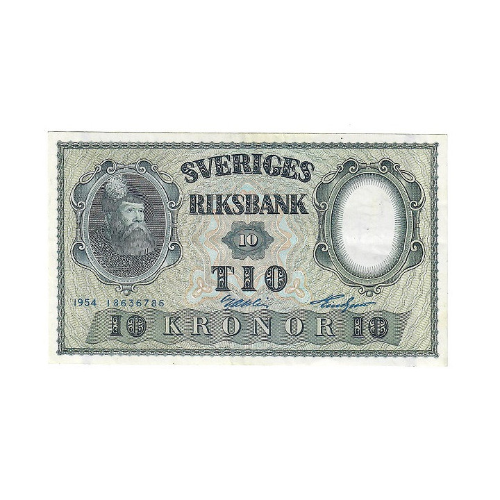 Sweden 10 Kronor 1954 P-43b XF