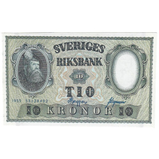 Sweden 10 Kronor 1955 P-43c UNC