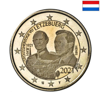 Luxembourg 2 Euro 2021 "Birth of Jean" (Photo-like) UNC