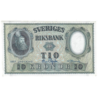 Sweden 10 Kronor 1957 P-43e UNC