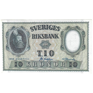 Sweden 10 Kronor 1958 P-43f UNC
