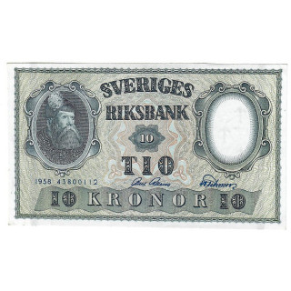 Sweden 10 Kronor 1958 P-43f UNC