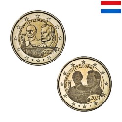 Luxembourg 2 Euro 2021 "Birth of Jean" (Both versions) UNC