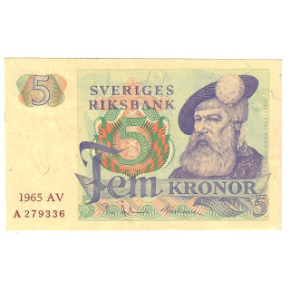 Sweden 5 Kronor 1965 P-51a.1 UNC