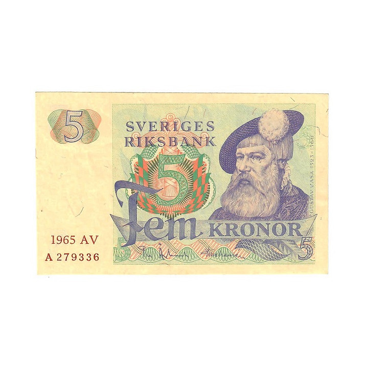 Sweden 5 Kronor 1965 P-51a.1 UNC