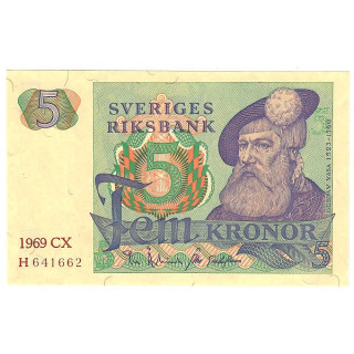 Sweden 5 Kronor 1969 P-51a.5 UNC