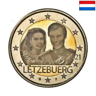 Luxembourg 2 Euro 2021 "Wedding" (Photo-like) UNC