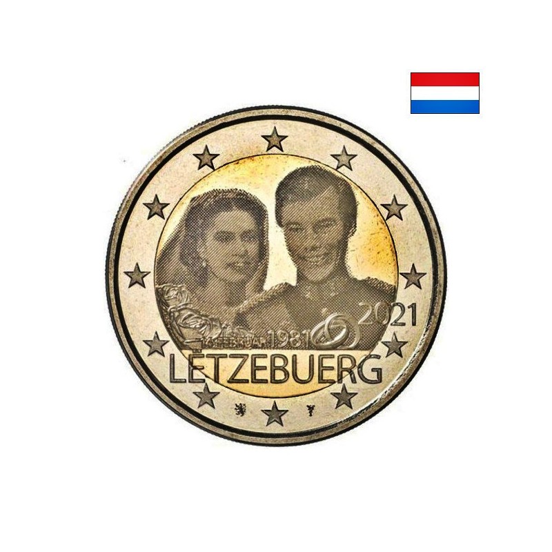 Luxembourg 2 Euro 2021 "Wedding" (Photo-like) UNC