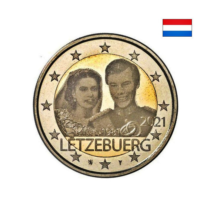 Luxembourg 2 Euro 2021 "Wedding" (Photo-like) UNC