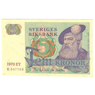 Sweden 5 Kronor 1970 P-51b UNC