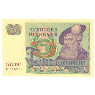 Sweden 5 Kronor 1972 P-51c.1 UNC