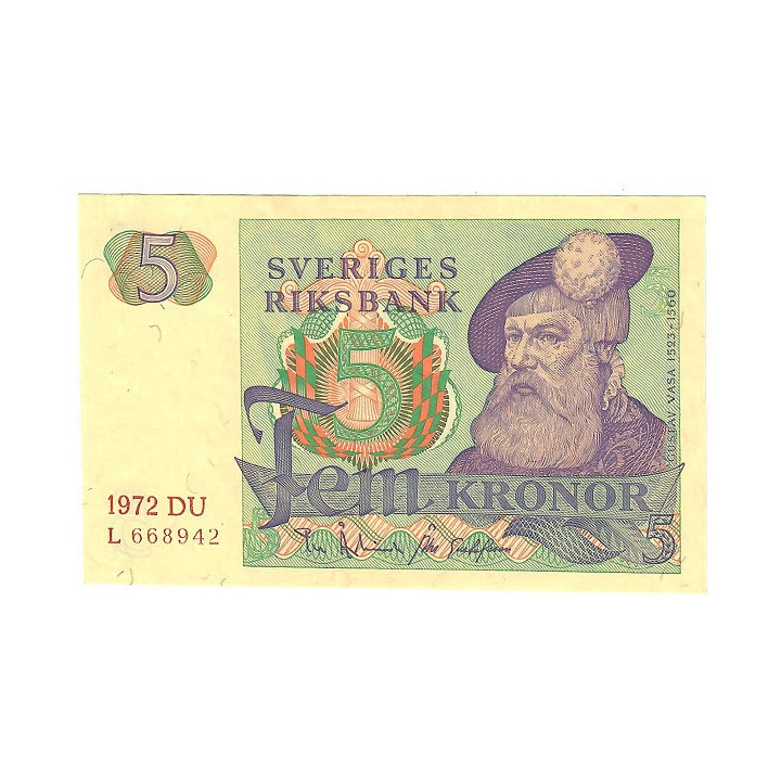 Sweden 5 Kronor 1972 P-51c.1 UNC