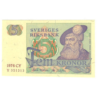 Sweden 5 Kronor 1976 P-51c.4 UNC