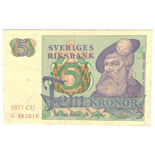Sweden 5 Kronor 1977 P-51d.1 XF