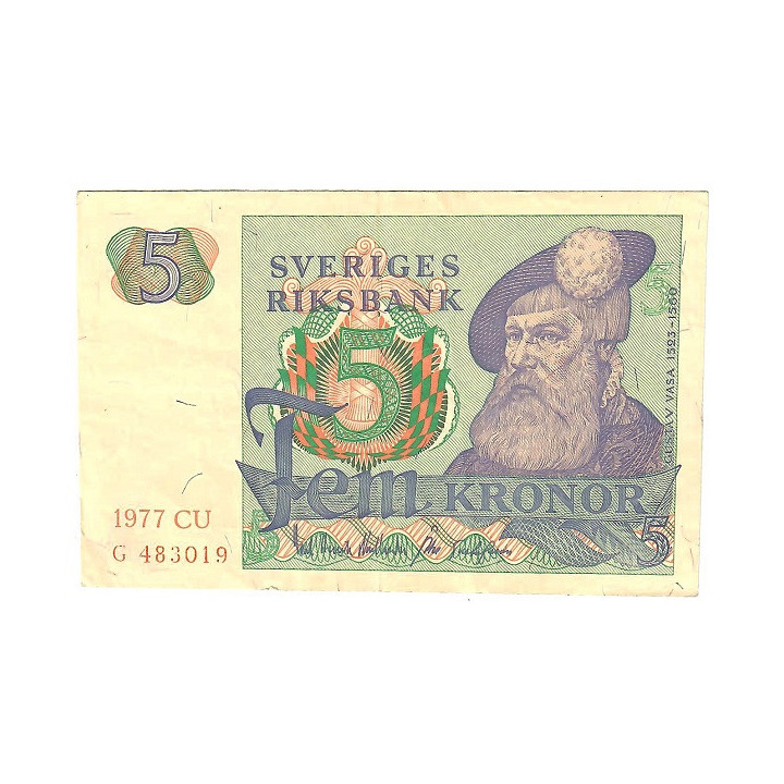 Sweden 5 Kronor 1977 P-51d.1 XF