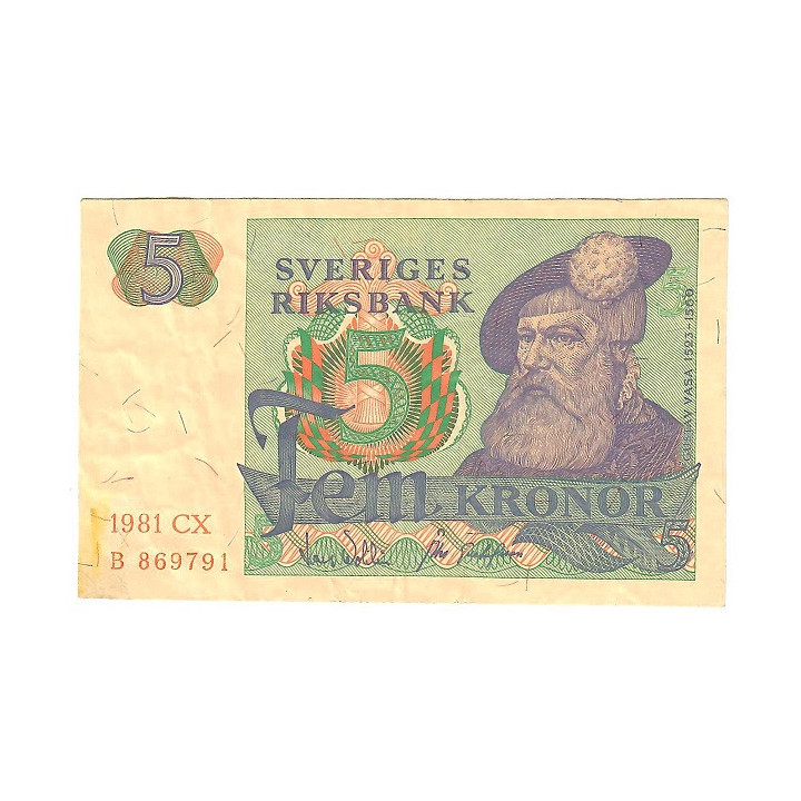 Sweden 5 Kronor 1981 P-51d.4 XF
