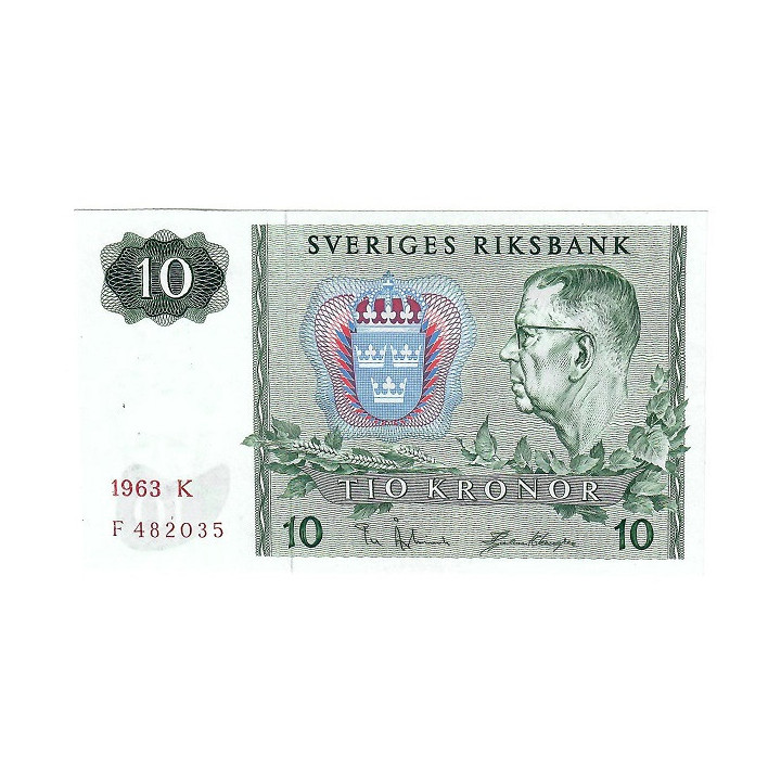 Sweden 10 Kronor 1963 P-52a UNC