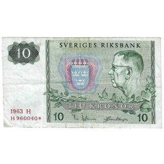 Sweden 10 Kronor 1963 REPLACEMENT P-52ar VF