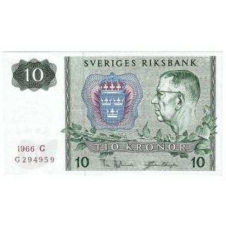 Sweden 10 Kronor 1966 P52b.1 UNC