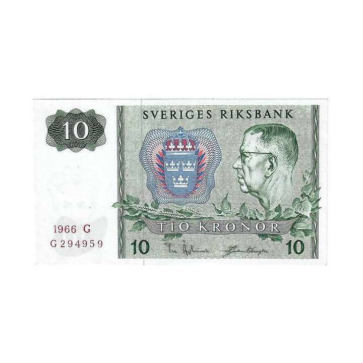 Sweden 10 Kronor 1966 P52b.1 UNC