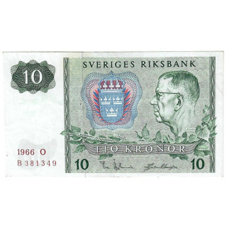 Sweden 10 Kronor 1966 P-52b.1 XF