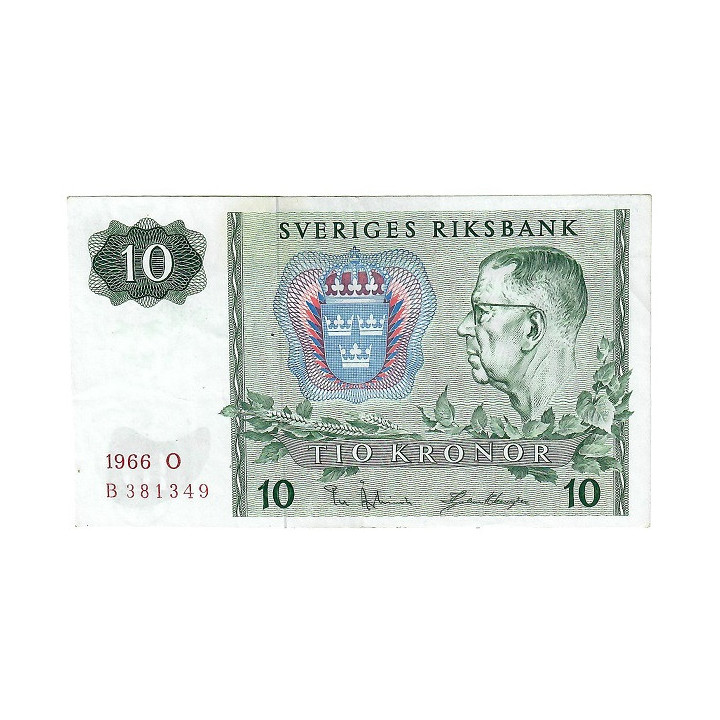 Sweden 10 Kronor 1966 P-52b.1 XF