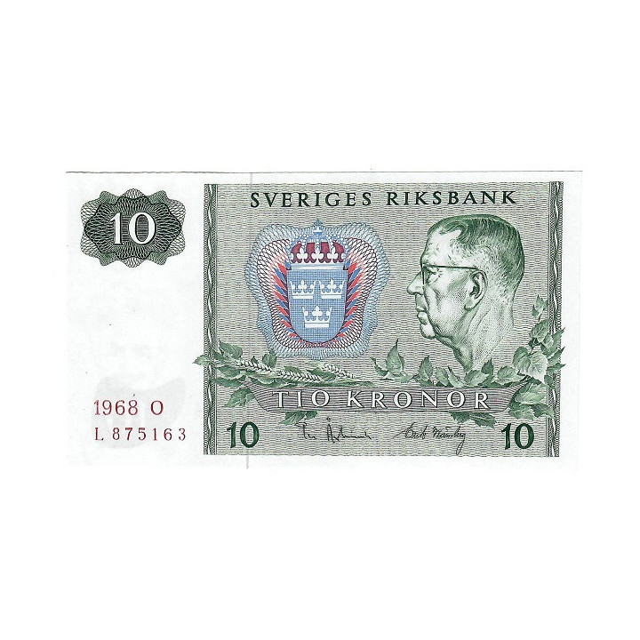 Sweden 10 Kronor 1968 P-52b.2 UNC