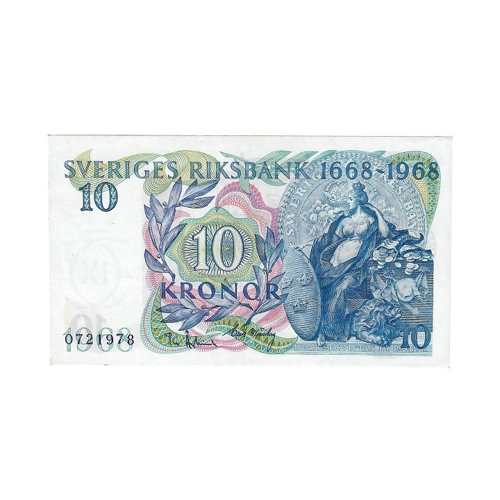Sweden 10 Kronor 1968 P-56a AU/UNC
