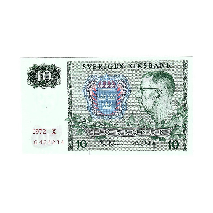 Sweden 10 Kronor 1972 P52c.2 UNC