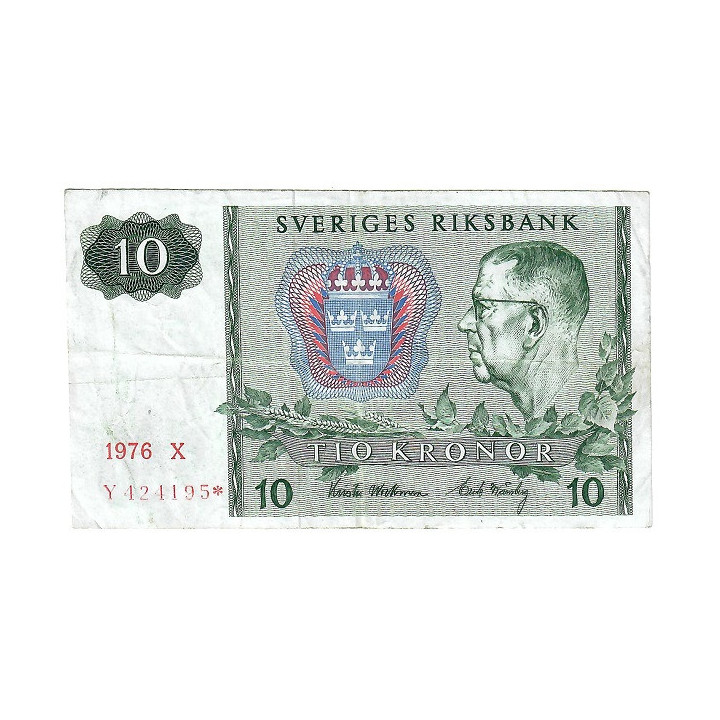 Sweden 10 Kronor 1976 REPLACEMENT P-52d.1r VF