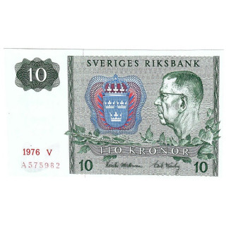 Sweden 10 Kronor 1976 P52d.1 UNC