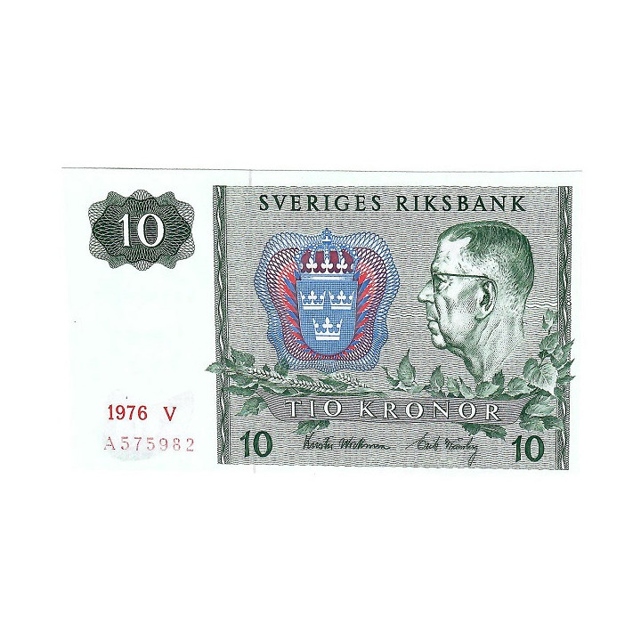Sweden 10 Kronor 1976 P52d.1 UNC