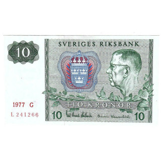 Sweden 10 Kronor 1977 P52d.2 UNC