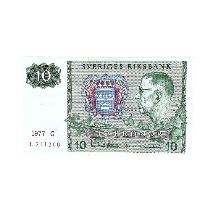 Sweden 10 Kronor 1977 P52d.2 UNC