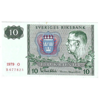 Sweden 10 Kronor 1979 P52d.3 UNC