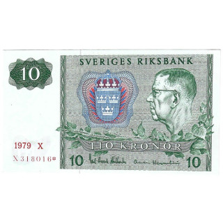 Sweden 10 Kronor 1979 REPLACEMENT P52d.3r AU