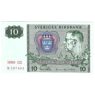 Sweden 10 Kronor 1980 P-52e.1 UNC