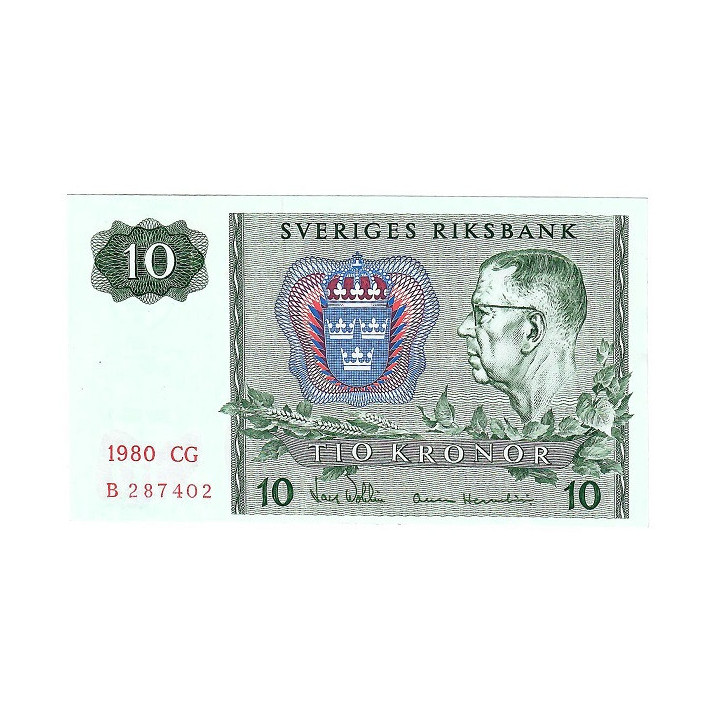 Sweden 10 Kronor 1980 P-52e.1 UNC