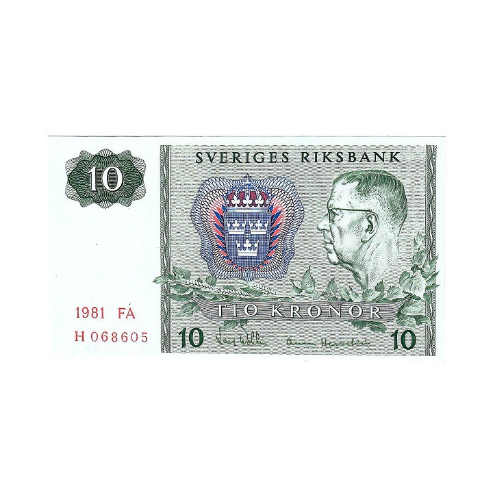Sweden 10 Kronor 1981 P52e.2 UNC