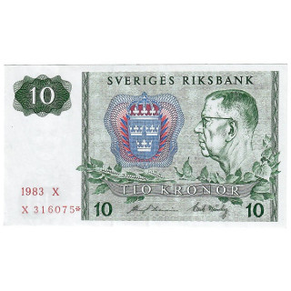 Sweden 10 Kronor 1983 REPLACEMENT P-52e.3r XF/AU