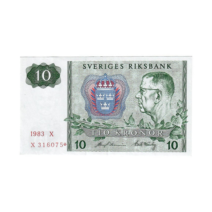 Sweden 10 Kronor 1983 REPLACEMENT P-52e.3r XF/AU