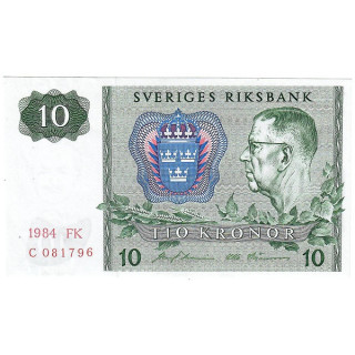 Sweden 10 Kronor 1984 P52e.4 UNC