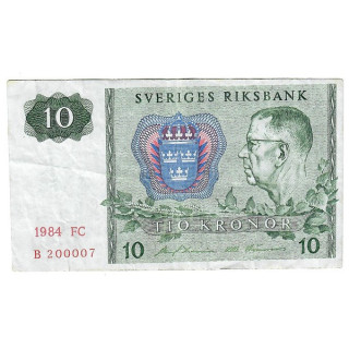 Sweden 10 Kronor 1984 P52e.4 VF