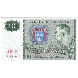 Sweden 10 Kronor 1985 P52d.5 UNC