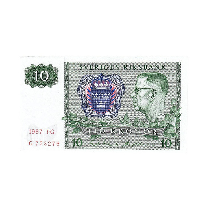 Sweden 10 Kronor 1987 P52e.5 UNC
