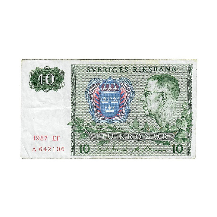 Sweden 10 Kronor 1987 P52e.5 VF