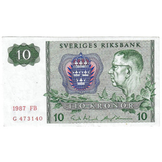 Sweden 10 Kronor 1987 P52e.5 XF